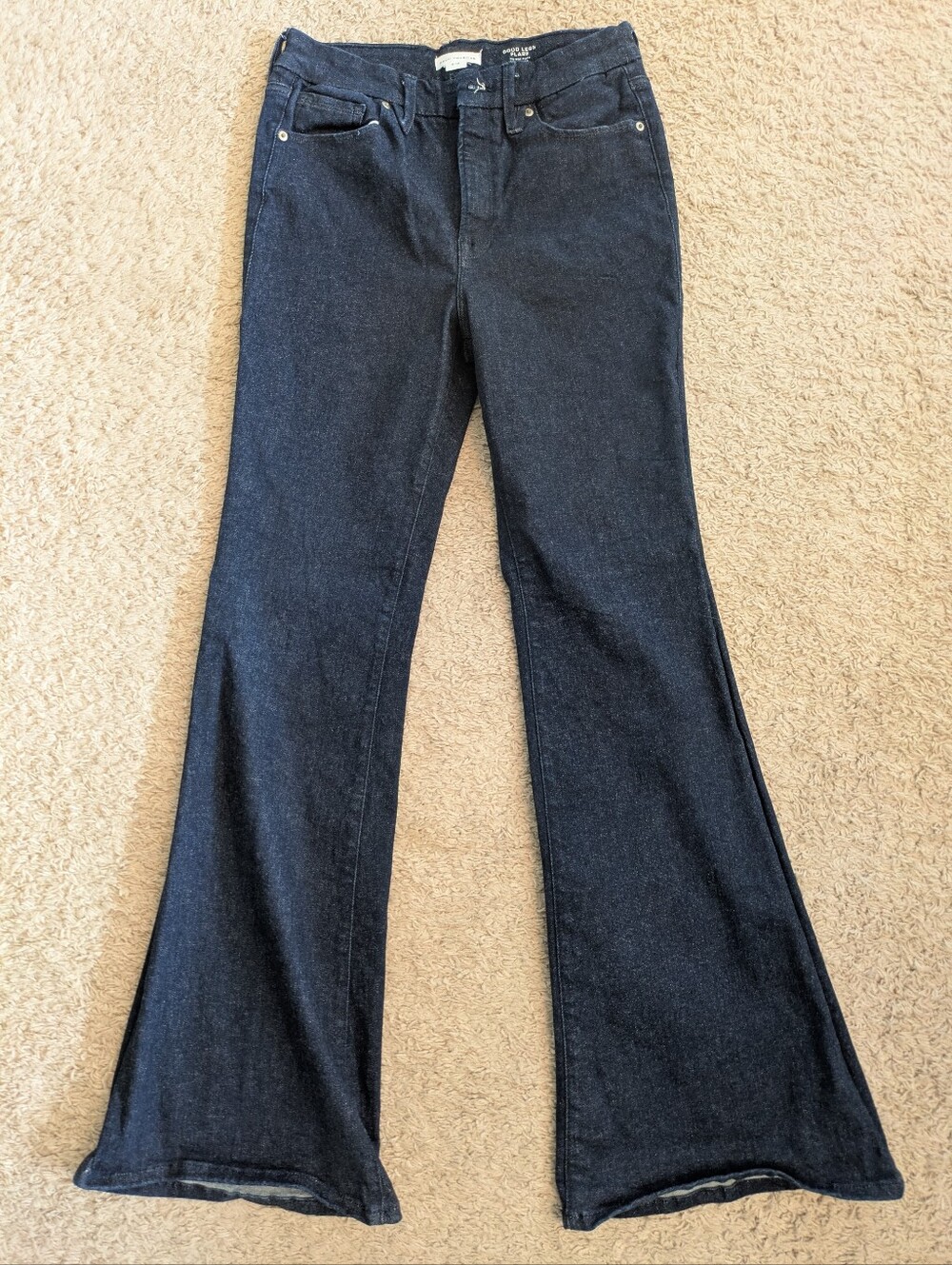 Good American Dark Blue Flare Jeans